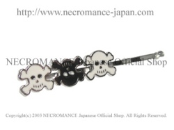【ネクロマンス NECROMANCE】 スカルヘアーピン Skull Hair Pins ＜ホワイト/White/白＞ 骸骨