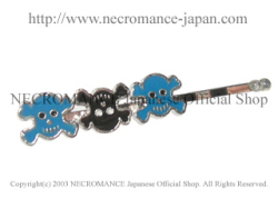 【ネクロマンス NECROMANCE】 スカルヘアーピン Skull Hair Pins ＜ブルー/Blue/青＞ 骸骨