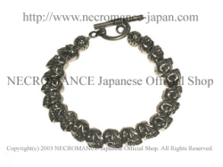 【ネクロマンス NECROMANCE】 スカルブレスレット Pewter Skull Bracelet 骸骨 数珠 魔除け