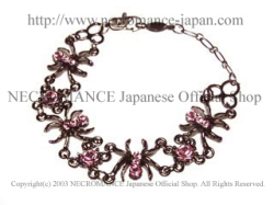 【ネクロマンス NECROMANCE】ピンクスパイダーブレスレット Rhinestone Pink Spider Bracelet ＜ピンク/Pink/桃色＞ 蜘蛛 ラインストーン