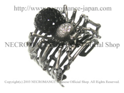 【ネクロマンス NECROMANCE】 スパイダーカフブレスレット Spider Cuff Bracelet ＜ブラック/Black/黒＞ 蜘蛛