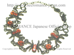 ラインストーン スパイダーブレスレット Rhinestone Spider Bracelet＜ライトオレンジ/Ligth Orange＞蜘蛛　【NECROMANCE ネクロマンス】