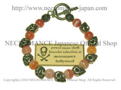 【ネクロマンス NECROMANCE】 サードオニキススカルブレスレット Sardonyx Skull Bracelet 骸骨 愛 赤縞瑪瑙