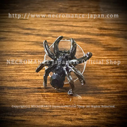 【ネクロマンス NECROMANCE】 ラインストーン スパイダーピアス Rhinestone Spider Pierce ＜ブラック/Black/黒＞ 蜘蛛