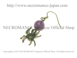 【ネクロマンス NECROMANCE】 アメジスト スパイダーピアス Amethyst Spider Pierce 紫水晶 蜘蛛