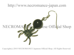 【ネクロマンス NECROMANCE】 ガーネット スパイダーピアス Garnet Spider Pierce 紅榴石 蜘蛛