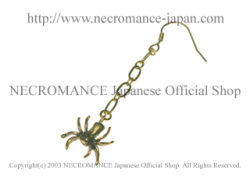 【ネクロマンス NECROMANCE】 ゴールドドロップスパイダーピアス Gold Drop Spider Pierce 蜘蛛