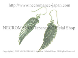 【ネクロマンス NECROMANCE】 シルバーエンジェルウィングピアス Silver Angel's Wing Pierce 天使の羽 幸運