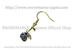 【ネクロマンス NECROMANCE】 エナメル ローズピアス Enamel Rose Pierce ＜ブルー/Blue/青＞ 青薔薇