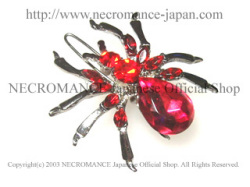 【ネクロマンス NECROMANCE】 スパイダーヘアークリップ Spider Hairclip ＜レッド/Red/赤＞ 蜘蛛