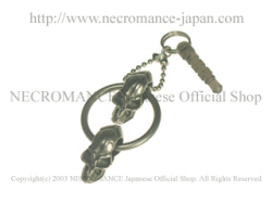 【ネクロマンス NECROMANCE】 ラージスカルイヤホンジャックピアス Large Skull Earphone Jack 骸骨 頭蓋骨