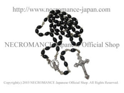 【ネクロマンス NECROMANCE】 ブラックロザリオネックレス Black Rosary Necklace ＜ローマ/Rome＞ 十字架 クロス