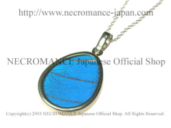 【ネクロマンス NECROMANCE】数量限定 モルフォウイングネックレス Silver Morpho Butterfly Wing Necklace＜ティアー/Tear/涙型＞蝶々