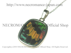 【ネクロマンス NECROMANCE】【数量限定】サンセットモス ウイングネックレス ＜レクタングル/長四角/Rectangle＞ 蝶々