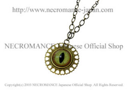 【ネクロマンス NECROMANCE】 アリゲーター義眼ブラスハートネックレス Alligator Glass Eye Brass heart Necklace ワニ 目玉