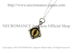 【ネクロマンス NECROMANCE】 シルバー義眼ネックレス Silver Glass Eye Necklace ＜グリーン ヘーゼル/Green Hazel/緑茶＞ 目玉 悪魔 ドラゴン Dragon 龍
