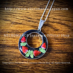 【ネクロマンス NECROMANCE】 ミニローズフルムーンネックレス Mini Rose Full Moon Necklace ＜ブラック/Black/黒＞ 薔薇  月