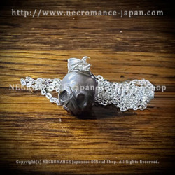 【ネクロマンス NECROMANCE】 スカル パール ネックレス ＜ブラック/Black/黒＞ Skull pearl Necklace 真珠 淡水パール 骸骨