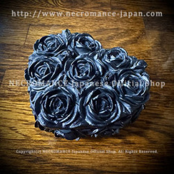 【ネクロマンス NECROMANCE】 ローズハートボックス ＜ブラック/Black/黒＞ Black Rose Heart Box 薔薇 バラ 黒薔薇 小物入れ