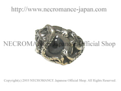 【チャリティー企画商品】【ネクロマンス NECROMANCE】 シルバーロールドラゴン義眼リング Silver Roll Dragon Glass Eye Ring ＜ブルー/Blue/青＞ 龍 目玉