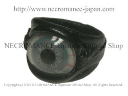 【数量限定 ご予約受付中】【ネクロマンス NECROMANCE】 レザー義眼リング Leather Eye Ring ＜ライトブルー/Light Blue＞ 目玉 革 指輪
