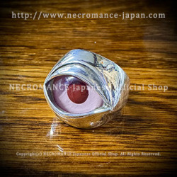 【ネクロマンス NECROMANCE】【数量限定】シルバーNEW義眼リング Silver New Eye Ring ＜ピンク/Pink/桃色＞ 目玉