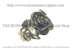 【ネクロマンス NECROMANCE】 シルバーシックバンドローズ リング Silver Thick Band Rose Ring 薔薇 蔓 指輪