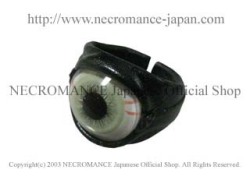 【数量限定 ご予約受付中】【ネクロマンス NECROMANCE】 レザー義眼リング Leather Eye Ring ＜グリーンブライト/Green Brigt＞ 目玉 革 指輪