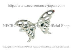 【ネクロマンス NECROMANCE】 シルバーフライングバタフライリング Silver Flying Butterfly Ring 蝶々 羽 指輪