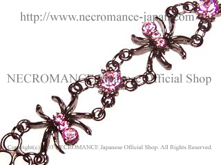 ネクロマンス NECROMANCE【ピンクスパイダーブレスレット Rhinestone 