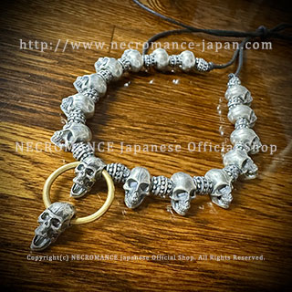 ネクロマンス NECROMANCE【ブラススカルネックレス Brass Skull