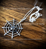 【ネクロマンス NECROMANCE】 スパイダーウェブネックレス Silver Spider Web Necklace 蜘蛛の巣 シルバー