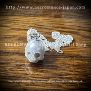 【ネクロマンス NECROMANCE】 スカル パール ネックレス ＜グレー/Gray＞ Skull pearl Necklace 真珠 淡水パール 骸骨