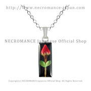 【お取り寄せ受付中】【ネクロマンス NECROMANCE】 ミニローズスモールシリンダーネックレス Mini Rose Small Cylinder Necklace ＜ブラック/Black/黒＞ 薔薇