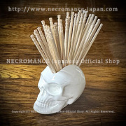 【ネクロマンス NECROMANCE】スカルピックスタンド ＜ホワイト/White/白＞ Skull pick stand 骸骨 モヒカン 爪楊枝たて