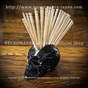 【ネクロマンス NECROMANCE】スカルピックスタンド ＜ブラック/Black/黒＞ Skull pick stand 骸骨 モヒカン 爪楊枝たて