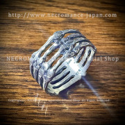 【ネクロマンス NECROMANCE】 ４ボーンリング Silver Four Bone Ring 骸骨 指輪