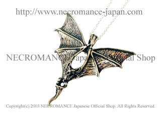 【ネクロマンス NECROMANCE】 シルバーウィングヴァンパイアバットネックレス Silver Wing Vampire Bat Necklace コウモリ 蝙蝠 吸血鬼