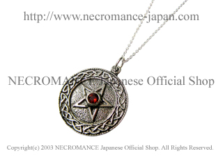 【ネクロマンス NECROMANCE】 シルバーガーネットペンタグラムネックレス Silver Garnet Pentagram Necklace 五芒星 紅榴石 悪魔