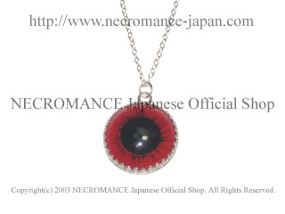 【ネクロマンス NECROMANCE】 シルバークラウン義眼ネックレス Silver Crown Glass Eye Necklace ＜レッド/Red/赤＞目玉 王冠