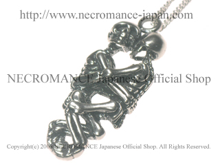 【ネクロマンス NECROMANCE】 ハグスケルトンネックレス Hug Skeleton Necklace 骸骨