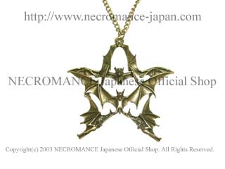 【ネクロマンス NECROMANCE】ヴァンパイアバットペンタグラムネックレス Vampire Bat Pentagram Necklace＜ブラス/Brass＞蝙蝠 五芒星