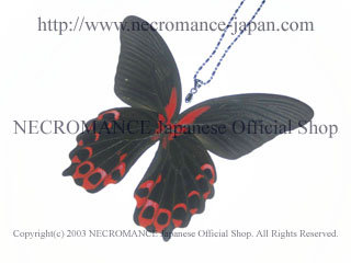 【ネクロマンス NECROMANCE】リアルバタフライウィングネックレス Real Butterfly Wing Necklace ＜アカネアゲハ＞ 蝶々 羽