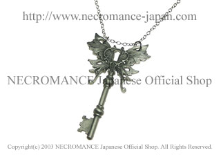 【ネクロマンス NECROMANCE】 シルバーバタフライキーネックレス Silver Butterfly Key Necklace ＜Silver / Double joint＞ 蝶々 鍵