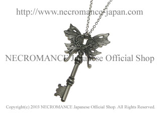 【ネクロマンス NECROMANCE】 シルバーバタフライキーネックレス Silver Butterfly Key Necklace ＜Silver / Single joint＞ 蝶々 鍵