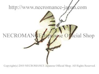 【ネクロマンス NECROMANCE】リアルバタフライウィングネックレス Real Butterfly Wing Necklace ＜アゲテスタイマイ＞ 蝶々 羽