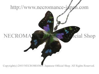 【ネクロマンス NECROMANCE】リアルバタフライウィングネックレス Real Butterfly Wing Necklace ＜ミイロタイマイ＞ 蝶々 羽