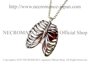 【ネクロマンス NECROMANCE】 ハートインリブスケルトンネックレス Heart In Rib Skeleton Necklace 肋骨 心臓 骸骨
