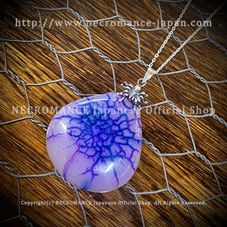 【One of kind 一点だけの商品】【ネクロマンス NECROMANCE】 シルバードロップスパイダーネックレス Silver Drop Spider Necklace ＜#005＞ 蜘蛛  蜘蛛の巣