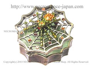 【ネクロマンス NECROMANCE】 スパイダーウェブボックス Spider Web Box ＜グリーン/Green/緑＞ 蜘蛛 ケース